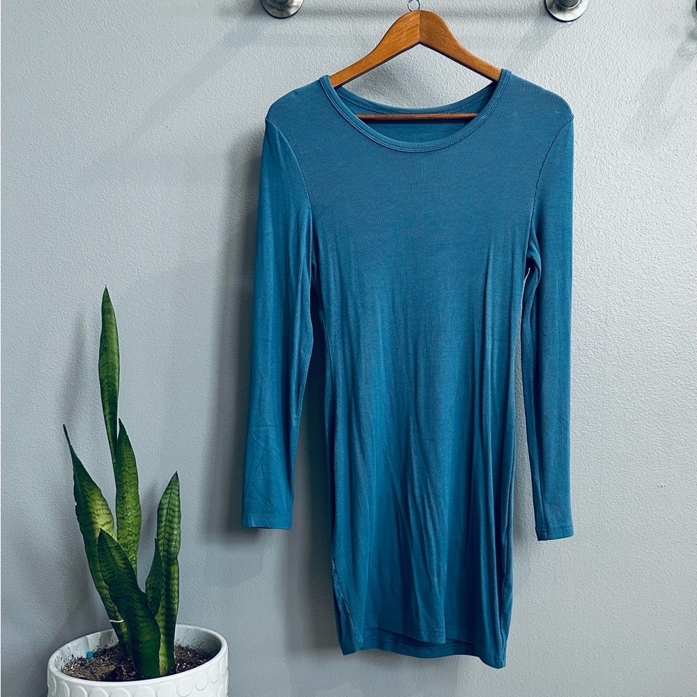 Blue Long Sleeve Dress
